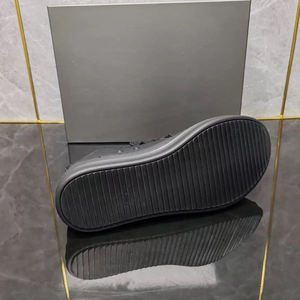 Chaussures basses rétro en cuir pour hommes, style designer, avec doublure en mesh, sportives, plateforme hip-hop, printemps-hiver, noires - Product Image 2