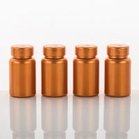 Bouteilles de capsules de médicaments en plastique orange électro-plaqué de haute qualité, vente en gros, 120cc, avec bouchon à rabat