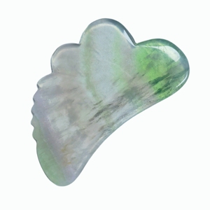 Planche Gua Sha en fluorite verte naturelle avec bord en forme de peigne pour massage facial et corporel - Product Image 5