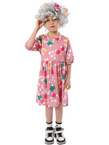 2024 carnaval 100th Día <span class=keywords><strong>de</strong></span> la escuela abuela <span class=keywords><strong>disfraz</strong></span> Cosplay anciana vestido peluca bastón conjunto Halloween fiesta disfraces para niños - Product Image 2
