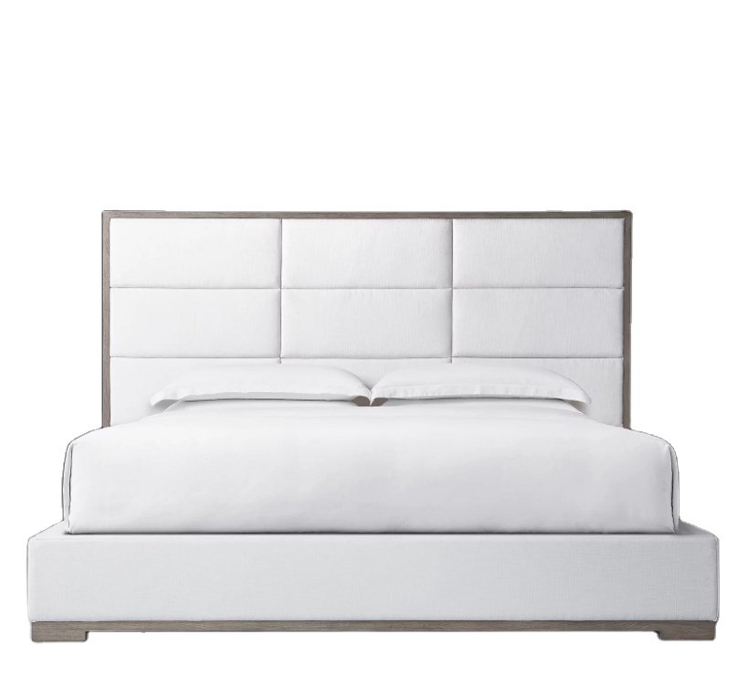 up-holstered beds indoor furniture fabric framed rectangular channel panel platform bed