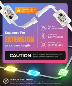 100 ft RGB + IC thông minh ngoài trời ánh sáng, ứng dụng/điều khiển từ xa, IP65 không thấm nước, thích hợp cho Giáng sinh, ngày lễ, trang trí hàng ngày - Product Image 5