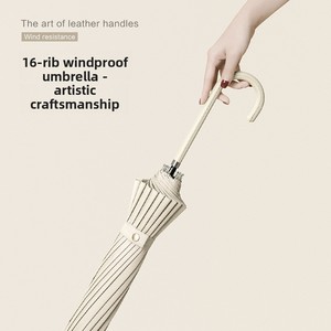 Long-handled Auto-Open Advertising Umbrella Customizable Logo Printed Solid Color Steel Frame Fiberglass Wholesale Bulk