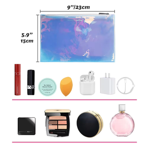 Hot <strong>Sale</strong> Women Pvc Makeup Pouch Portable Blank Holographic Travel <strong>Cosmetic</strong> <strong>Bag</strong> - Product Image 4