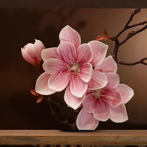 Juego de jarrones de flores artificiales <span class=keywords><strong>Magnolia</strong></span> de primera calidad, nueva Decoración de mesa de salón de estilo chino, decoración del hogar de flores de seda de gama alta. - Product Image 5