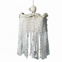 Décoration murale suspendue effrayante pour Halloween, squelette prisonnier de 36 pouces avec chaîne, son et lumière, pour fête, maison hantée, accessoires de décoration murale