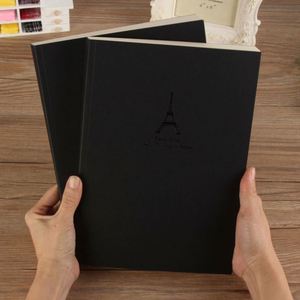 Carnet de croquis A5 écologique à couverture en papier kraft noir épais, lisse et très demandé, avec option de logo personnalisé - Product Image 2