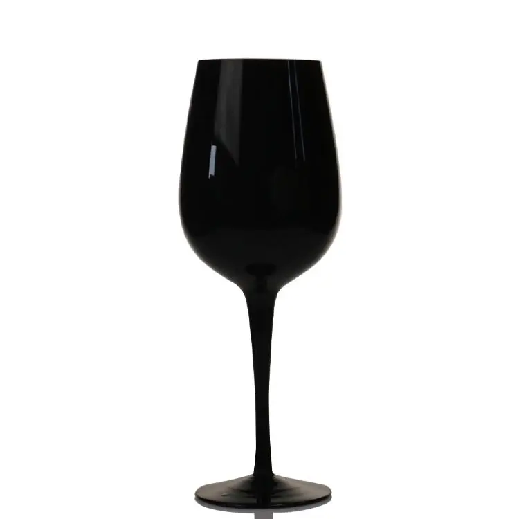Wholesale Custom Logo 300ml Colored Champagne Flute Goblet Black Wine Glasses