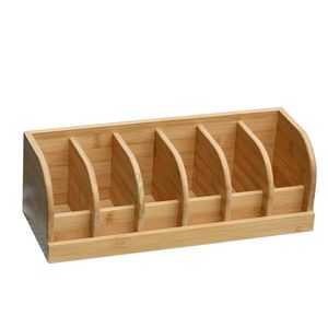 Écologique Rectangle 6 Compartiments Bambou Pliable Moderne Ceinture Organisateur pour Placard De Stockage Hommes Cadeau - Product Image 2