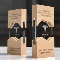 Trofeo Personalizado de Madera Maciza y Cristal, Placa de Acrílico Grabada, Premio de Reconocimiento Corporativo para el Centro de Experiencia de Tesla