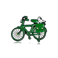 En gros, badges en émail métallique souple en forme de tête de vélo, en alliage moulé sous pression avec placage, pour cadeaux souvenirs d'anniversaire