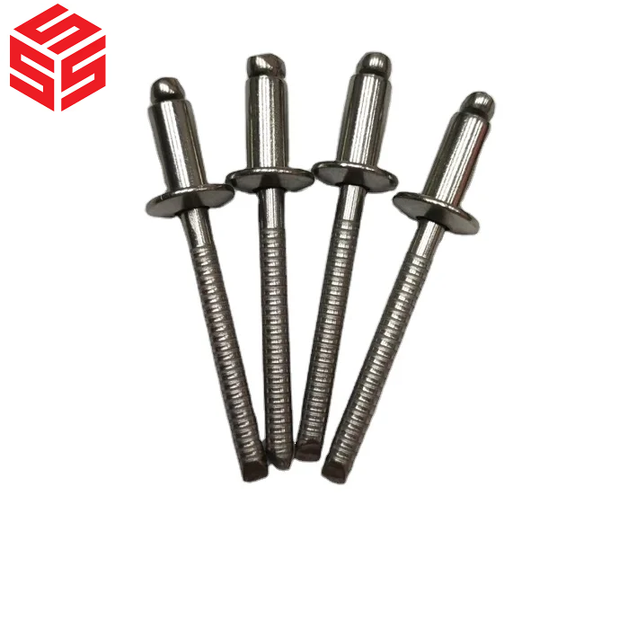 High Quality Customized 304 Stainless Steel Open End Blind Rivets Flat Head Solid Rivet in Aluminium Brass Copper Material