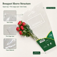 Bolsas de Embalaje Transparentes y Duraderas de LDPE en Forma de Trapezoide para Ramos de Flores, con Impresión de Logotipo Personalizado, para Envolver Regalos, Venta al Por Mayor