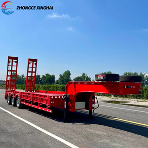 Precio <span class=keywords><strong>de</strong></span> fábrica cuello <span class=keywords><strong>de</strong></span> cisne 3/4 eje 20/40/45FT Lowbed/Lowboy/Low Flatbed Car Trailer Truck <span class=keywords><strong>para</strong></span> excavadora/maquinaria pesada - Product Image 5