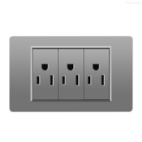 Prise murale avec interrupteur, chargeur USB Type-C, panneau tactile, matériau PC durable, indice IP24, 16A 250V, double interrupteur, design moderne
