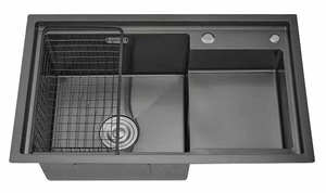 Fregadero de Cocina de Acero Inoxidable 304 <span class=keywords><strong>INTERLAN</strong></span> de Alta Calidad, Doble Tazón, Montaje Bajo Encimera, Diseño Rectangular Plateado de Dos Orificios, 2 Años de Garantía - Product Image 3