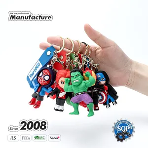 2024 사용자 정의 하이 퀄리티 3D 캐릭터 소프트 PVC 열쇠 고리 3D 만화 귀여운 실리콘 고무 그림 열쇠 고리