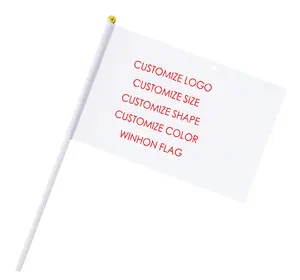 Iklan promosi 3x5 kaki kustom bendera cetak logo 4*6 "bendera gelombang tangan