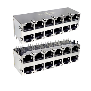 2x6 đa cổng cat5 bảo vệ RJ45 kết nối <span class=keywords><strong>Modular</strong></span> Jack RJ45 cho Bộ định tuyến Thiết bị chuyển mạch PCB lắp ráp Ethernet kết nối - Product Image 1
