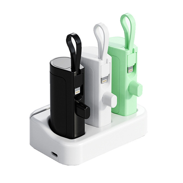 Portable Mini Pocket Power Bank 5000mah with 2 In1 Cable
