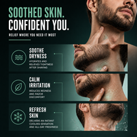 Lotion après-rasage pour homme sans alcool, formule rafraîchissante aux extraits de plantes et au menthol
