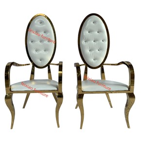 נירוסטה עיצוב סיטונאי כלה וחתן חתונה כיסאות עם זרועות - Product Image 2