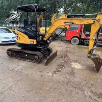 Mini-excavatrice sur chenilles SANY SY26U d'occasion, 15 kW, à braquage zéro, pour le creusement de fossés et les travaux de terrassement à petite échelle