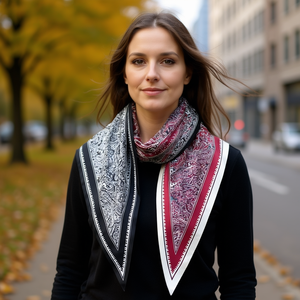 Bufanda Triangular Zara 135x60cm de Poliéster Estampado para Mujer, Accesorio Multifuncional para Todas las Estaciones - Product Image 2