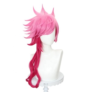 Commercio all'ingrosso Arcane LOL Vi parrucca Cosplay 60cm lungo rosa misto League of Legends parrucca Anime capelli sintetici resistenti al calore Peluca - Product Image 5