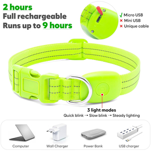 <span class=keywords><strong>Collar</strong></span> de perro con luz <span class=keywords><strong>LED</strong></span> <span class=keywords><strong>Collar</strong></span> brillante impermeable para seguridad de aventura al aire libre - Product Image 4