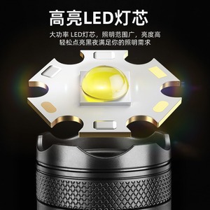ไฟฉาย LED กำลังสูงแบบชาร์จไฟได้พร้อมจอแสดงผลแสงสีฟ้าสำหรับตกปลากลางคืนกลางแจ้ง - Product Image 5