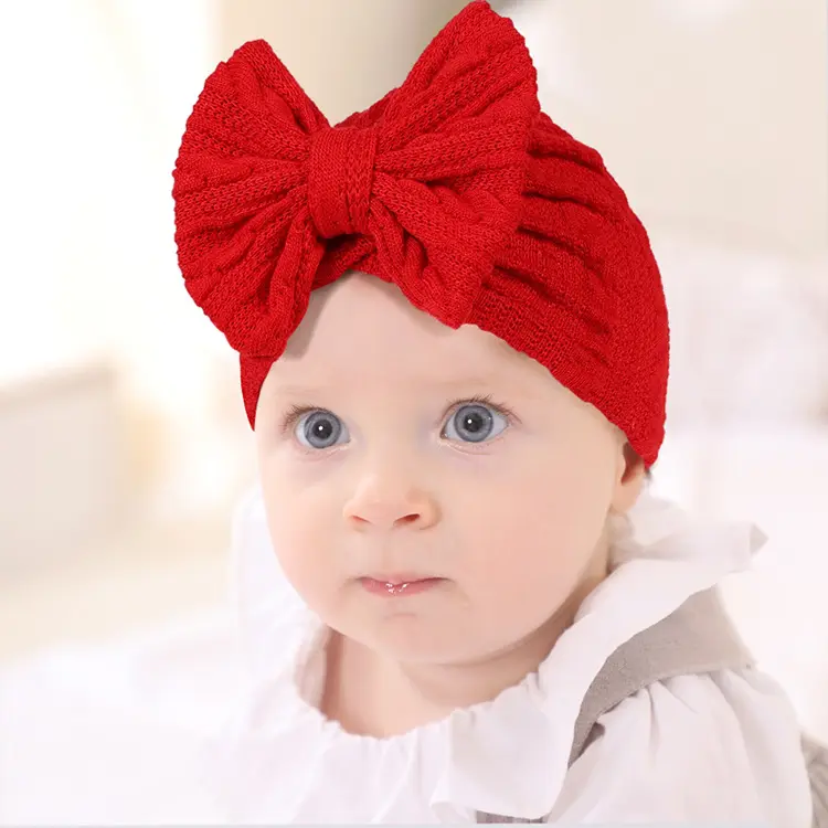 Go Party Bowknot Baby Stirnbänder Kleinkind Mädchen Hüte Kopf wickel Turban Elastisches Haar Zubehör Neugeborene Mützen Soft Head Wear