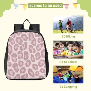 pink Leopard Print Customized <b>Lightweight</b> Simple Style Fashionable Casual Zipper Waterproof Polyester <b>Backpack</b> - Product Image 3