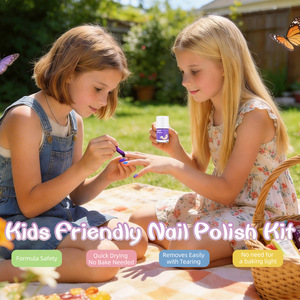 Coffrets de vernis à ongles populaires pour enfants, à base d'eau, sans cuisson, pelables, scintillants, couleur unie, pour salon de manucure (dopamine) - Product Image 5