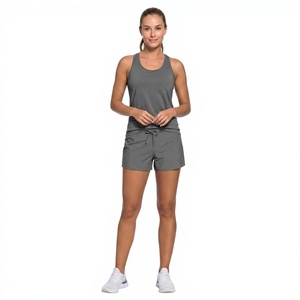 <b>Women</b> Solid Gray Drawstring Waterproof Beach <b>Swim</b> <b>Shorts</b> Plus Size Stretch Knitted Bottoms - Product Image 1