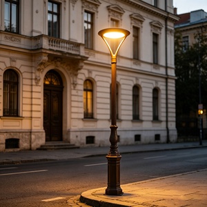 Lámpara de Patio LED de Estilo Europeo, Lámpara de Poste para Exteriores Resistente al Agua, Sensor de Movimiento, Decoración de Jardín - Product Image 2