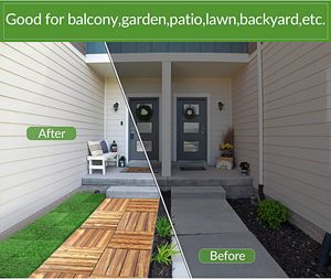 Dalles de terrasse en pin carbonisé de couleur naturelle pour cour, décoratives, à emboîtement, pour extérieur et intérieur, bricolage - Product Image 4