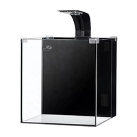 Aquarium de bureau JSD en verre ultra-clair avec filtre arrière, petit aquarium écologique nano avec lumière LED et pompe à eau
