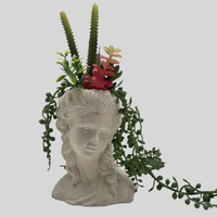 Art nordique moderne visage en béton vases végétaux avec jardinière artificielle Statue ornement mat glaçure Pot de fleur salon décor à la maison