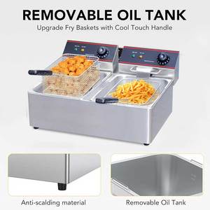 Catering Equipment Electric KFC Deep <strong>Chips</strong> <strong>Fryer</strong> Machine Double Tank Chicken <strong>Fryer</strong> for Hotels and Home Use New Condition - Product Image 2