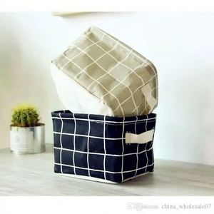 Mới Nhất Phong Cách Bắc Âu Ngắn Cắn Linen Bàn Lưu Trữ Hộp Chủ Sọc In Hình Học Đồ Trang Sức Mỹ Phẩm Văn Phòng Phẩm Tổ Chức Trường Hợp - Product Image 2