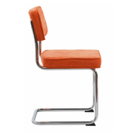 Chaise de salle à manger contemporaine en tissu rembourré, vente directe d'usine à prix avantageux, cadre en acier inoxydable pour chambre à coucher, cuisine, appartement, bureau