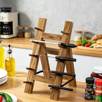 Support de rangement pour couteaux en bois, présentoir à couteaux de cuisine, pour cuisine, boutique, bureau, table à manger, 4 niveaux