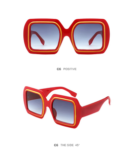 Fashion 2025 Wholesale Luxury Retro Beige <b>Large</b> <b>Frame</b> Shades Designer Custom Square <b>Frame</b> Sunglasses Women Men Gafas De Sol - Product Image 2