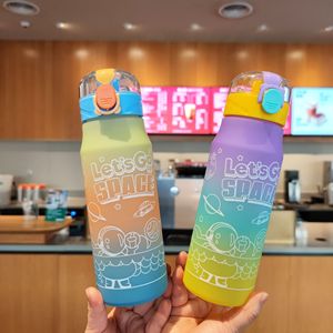 <strong>Let's</strong> <strong>Go</strong> Space Gradient Water Bottle 600ml Direct Drinking Plastic Cup For Juice Milk Tea Gift - Product Image 1