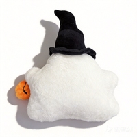Peluche fantôme d'Halloween mignonne 40 cm avec chapeau de sorcière et citrouille, en coton rembourré Kawaii, cadeau pour enfants, décoration de fête, vente en gros, OEM personnalisé