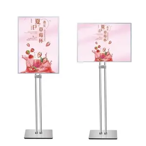 LED A2 Sign Rack Height Adjustable Led Menu Display Heavy Duty Slide In Poster Stand