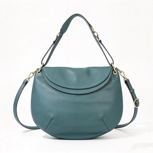 Sac à bandoulière en cuir véritable souple pour femme, sac à main à rabat avec sangle réglable et amovible - Product Image 5