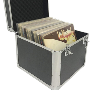 Vinyl Record Album Storage Case Aluminum Lp Record Player Crates case Heavy duty outer case
