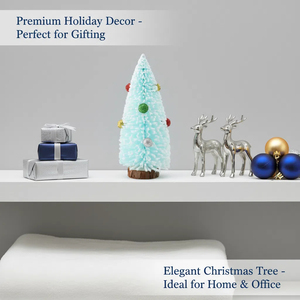 Sanwei Nhỏ Cây Giáng Sinh Mini Nhân Tạo <span class=keywords><strong>Xmas</strong></span> Tuyết Frost Bàn Cây Màu Xanh Chai Bàn Chải Cây Với Gỗ Cơ Sở - Product Image 6